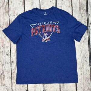 New England Patriots Retro NFL Football SOFT Blue Mens Tshirt